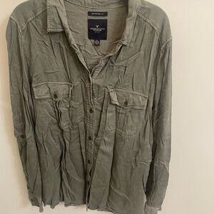 American Eagle Outfitters Men's Olive Green Jacket